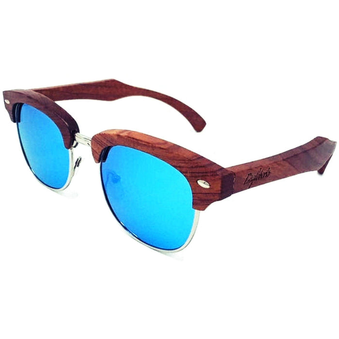 Brazilian Pear Wood Sunglasses, Ice Blue Polarized Lenses - Lacatang Market