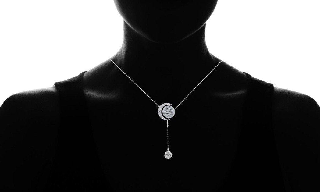 Engraved To The Moon And Back Y Necklace - Lacatang Market