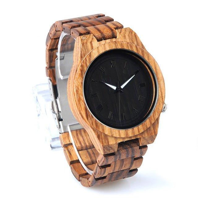 M30 Zebra Wooden Quartz Watch With Wood - Lacatang Market
