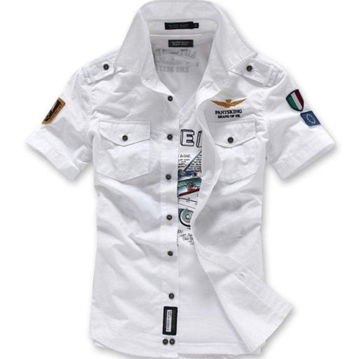 Mens Short Sleeve Military Style Shirt - Lacatang Market