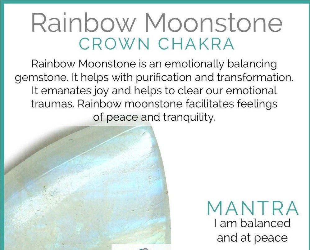 Rainbow Moonstone & Crystal Quartz Stretch Bracelet! Genuine Crystals!