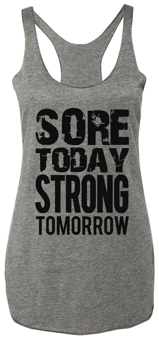 Sore Today STRONG Tomorrow Workout Tank Top Gray with Black - Lacatang Market